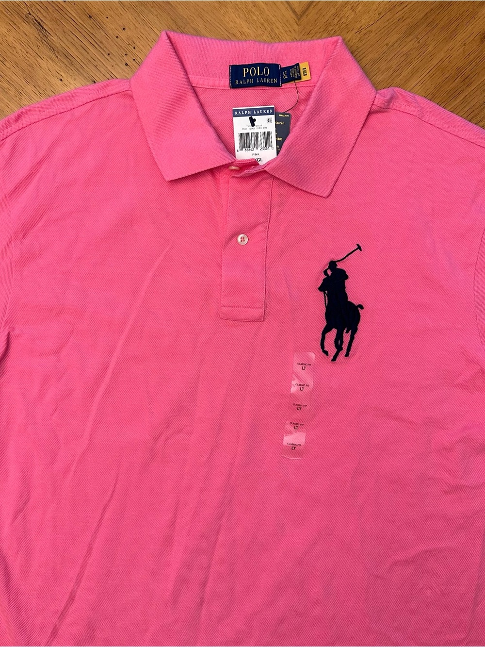 Polo Ralph Lauren Polo Shirt Men's Size LT Pink Big Pony Preppy BIG & TALL - Picture 5 of 11